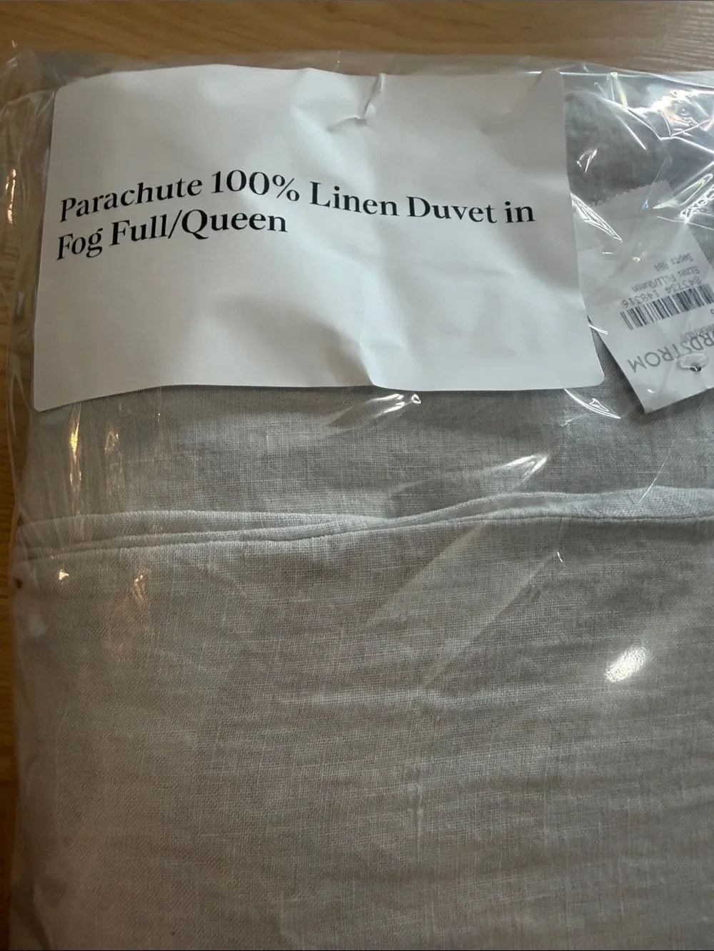Parachute 100% Linen Duvet in Fog Full/Queen $330